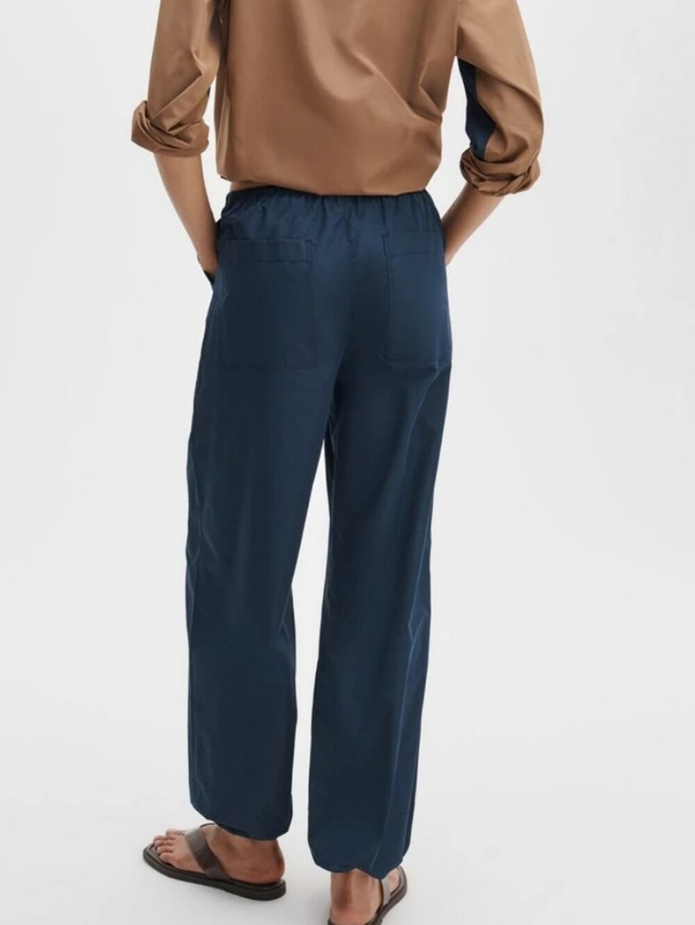 rag & bone Claire Taffeta Women's Black Cargo Pants Elastic Waist & Leg Sz Large - Picture 2 of 8